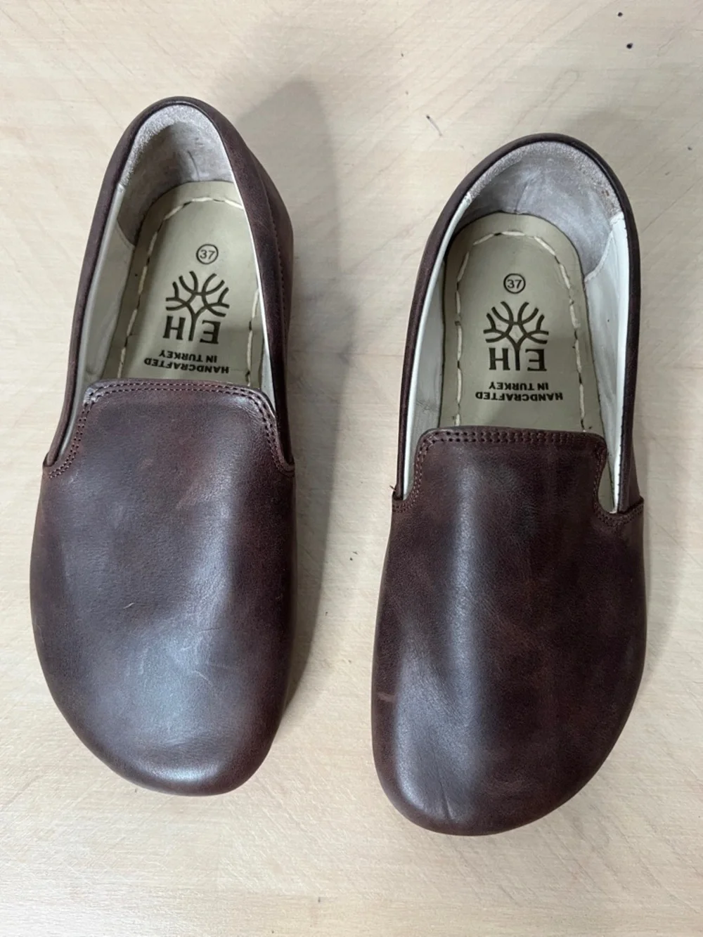 Earthing Harmony Grounding & Earthing Barefoot Slip-On Shoes Brown Leather EU 37